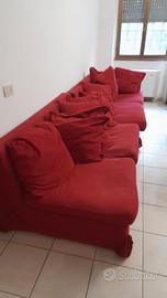 Set 2 Divani Rosso Componibili  (1 divano letto)