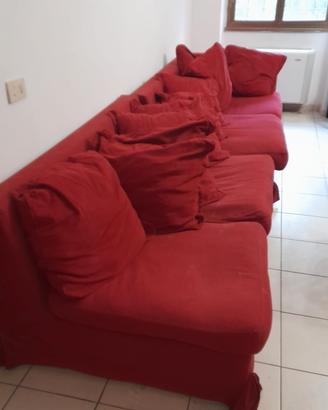 Set 2 Divani Rosso Componibili  (1 divano letto)