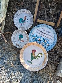 4 grandi piatti ceramica Siciliana 
