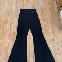 pantalone a campana blu scuro
