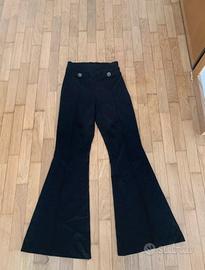 pantalone a campana blu scuro