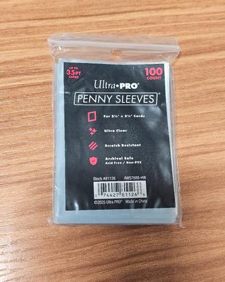 100 Cards Sleeves, custodie trasparenti per carte