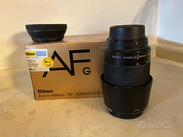 Nikon zoom Nikkor 70-300 mm f4-5.6 G + filtro UV