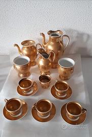 Servizio thé in polvere d'oro e ceramica