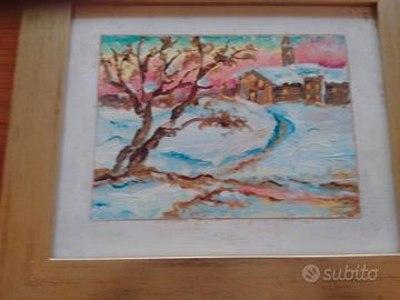 QUADRO  BUSINARO PAESAGGIO INNEVATO