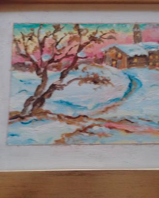 QUADRO  BUSINARO PAESAGGIO INNEVATO