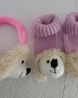 Set calze antiscivolo cuffie paraorecchie peluche