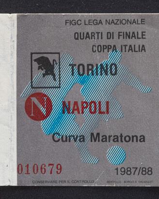 Biglietto Torino Napoli - Coppa Italia '87 '88
