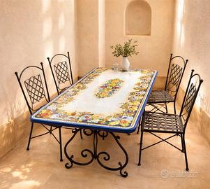 tavolo rettangolare decorato DA ESTERNO O INTERNO