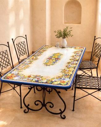 tavolo rettangolare decorato DA ESTERNO O INTERNO