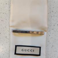Fermacravatta Gucci argento originale 