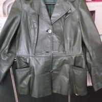 Giacca in pelle verde