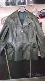 Giacca in pelle verde
