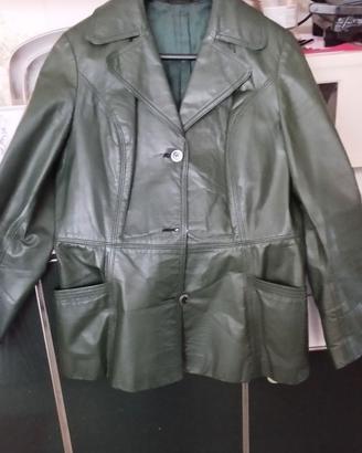 Giacca in pelle verde