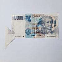 banconota 10000 lire Volta con errore di taglio