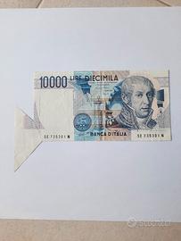 banconota 10000 lire Volta con errore di taglio