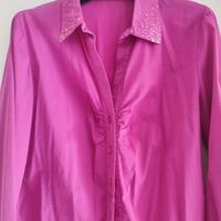 camicia donna manica lunga rosa fucsia 