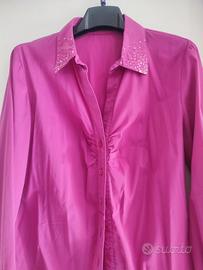 camicia donna manica lunga rosa fucsia 