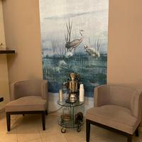 Bancone reception poltroncine estetica arredamento
