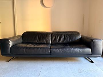 DIVANO VERA PELLE EGOITALIANO NERO