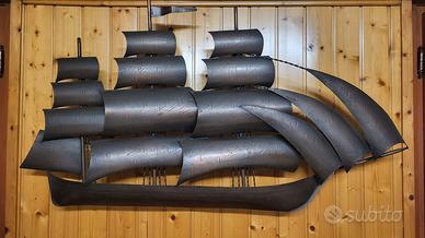 Veliero barca in ferro battuto da parete