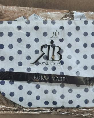 BORSA MARE / SPIAGGIA a pois - AZZURRO 7 BLU