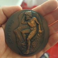 Medaglia commemorativa bronzo dio greco olimpo 
