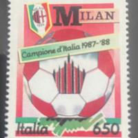 Francobollo usato milan campione d’Italia
