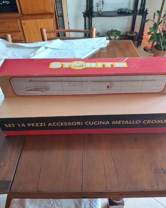 Starite accessori cucina set 14 pezzi metallo crom