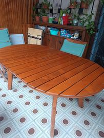 tavolo e poltrone  vero legno marino