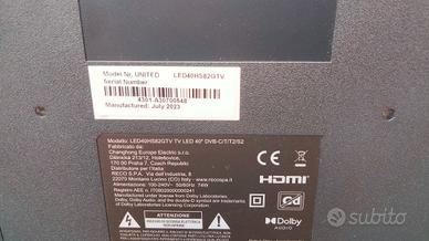 ricambi tv united led40hs82gtv 