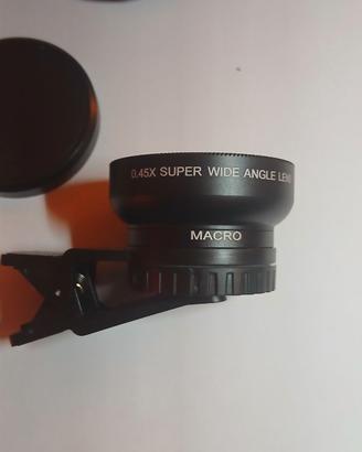 Lenti Smartphone 0.45X Grandangolo + Macro Clip