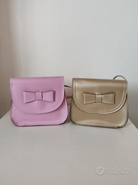 Mini borse con fiocco con tracolla fine - rosa e o