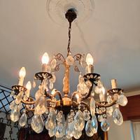 Lampadario antico vintage in cristallo