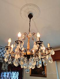 Lampadario antico vintage in cristallo