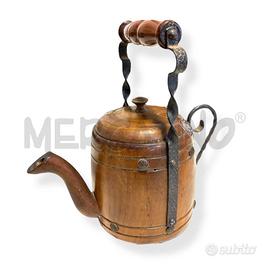 CAFFETTIERA AD ORNAMENTO IN LEGNO E FERRO