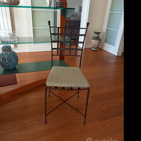 4 SEDIE IN FERRO BATTUTO da interno e da giardino