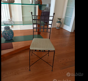 4 SEDIE IN FERRO BATTUTO da interno e da giardino