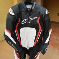 tuta moto 54 alpinestars come NUOVA pelle 