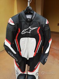 tuta moto 54 alpinestars come NUOVA pelle 