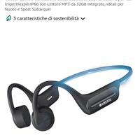 Cuffie Ossea Voistek Bluetooth 5.3 Nere