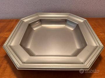 Vassoio ottagonale vintage placcato in argento