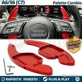 PPALETTE Cambio Volante AUDI A6 RS6 C7 Leve Rosse