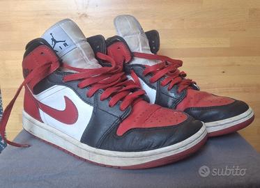 Nike Air Jordan 1 Mid 42 Black/Gym Red-White