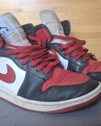 Nike Air Jordan 1 Mid 42 Black/Gym Red-White
