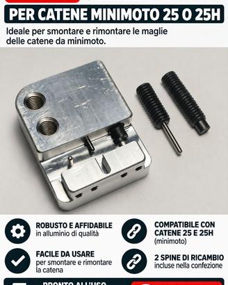 Smaglia catene minimoto 25 / 25H + 2 ricambi