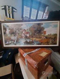 Quadro vintage ricamato a mano a punto croce