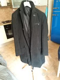 Cappotto nero Madras in fustagno tg. 50 veste 48