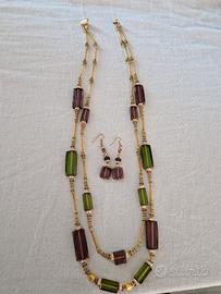 collana e orecchini vetro Murano
