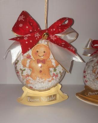 Pallina porta regalino di Natale, effetto snowball